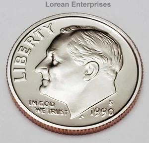 1990 S Roosevelt Dime CLAD ✼ PROOF✼ - Picture 1 of 2
