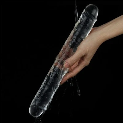 LOVETOY Dildo Fallo Doppio Trasparente Vaginale Anale Realistico Donna