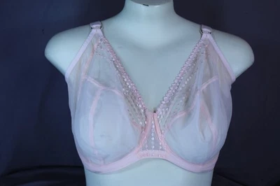 Elomi Matilda 8900 Underwired Unlined Rose Plunge Bra J-hook on back USA 38G - Image 1 of 4