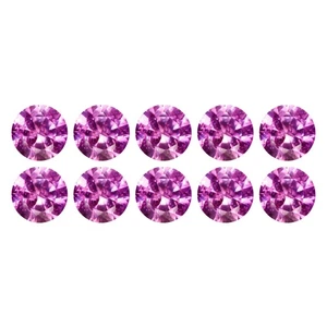 0.88Ct IF [10 Pcs Lot]  Brilliant Round Diamond Cut 2.6 MM Pink Pink Sapphire - Foto 1 di 5