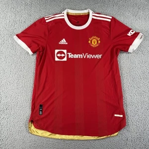 Manchester United Shirt Mens Large Premier League Soccer Adidas TeamViewer 21 22 - Picture 1 of 13