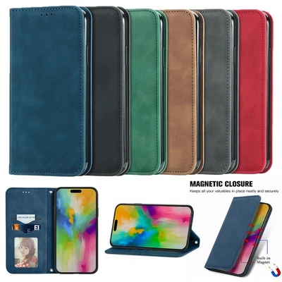 Magnetic Skin Feel Leather Case Cover for Redmi Note 9 9S 10 11 Pro 11S 11T Pro+ - Image 1 of 4