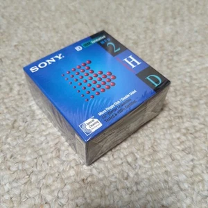 Sony 10 MFD-2HD DS IBM Formatted 1.44mb Micro Floppy Disks Box of 10 NEW SEALED - Afbeelding 1 van 7