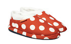 Orthotic Slippers Closed Back Scuffs Moccasins Pain Relief Red Polka Dots Eur 43