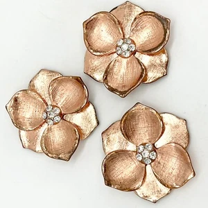Flower Rose Gold Rhinestone Floral Appliques Craft Supplies Natasha - Picture 1 of 3
