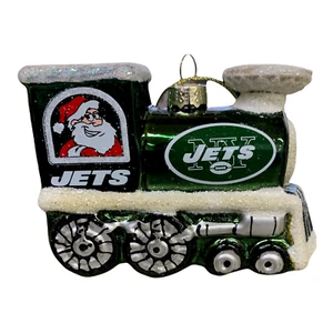 NFL Blown Glass New York Jets Train Ornament - Picture 1 of 1