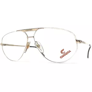 NOS vintage CARRERA 5322 eyeglasses - RARE - 1980's Germany - Large - Gold/White - Imagen 1 de 11