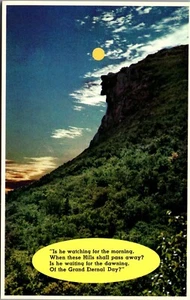 Vintage NH Postkarte alter Mann der Berge Gedicht Mond weiße Berge Franken - Bild 1 von 3