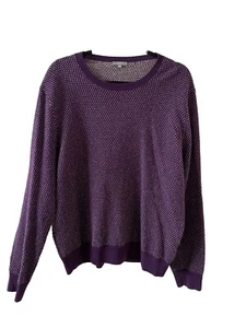 Suéter tejido K+J 2 CUADRADO púrpura lunqueado lana cachemir mezcla hombre talla 2XL Preppy - Imagen 1 de 8