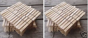 200 WOODEN SPRING CLOTHESPINS Wood Laundry Clothes pins - Picture 1 of 8