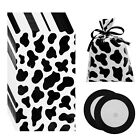 102 Pcs Cow Print Plastic Bags - Cow Theme Party Goodie Bags - Cute Candy Sto...
