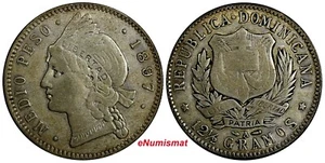 Dominican Republic Silver 1897 1/2 Peso USA Philadelphia mint KM# 15 (18 753) - Picture 1 of 3