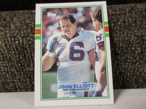 1989 Topps Football Card, John Elliott, New York Giants, #179