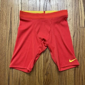 Nike Pro Elite 1/2 Length Red/Yellow Shorts AO8152-607 Men’s Size M Made In USA - Picture 1 of 8