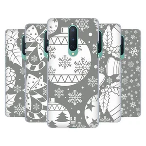 FUNDA TRASERA RÍGIDA HEAD CASE DESIGNS PLATEADA COLECCIÓN NAVIDEÑA PARA TELÉFONOS OPPO - Imagen 1 de 14