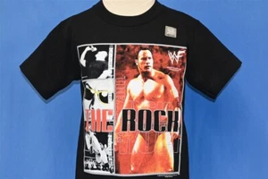 vintage Y2K WWF DWYANE THE ROCK JOHNSON DEADSTOCK t-shirt WRESTLING YOUTH S - Picture 1 of 6