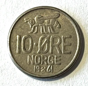 1961 Norway 10 ore Coin Honeybee Insect Animal Wildlife - Picture 1 of 2