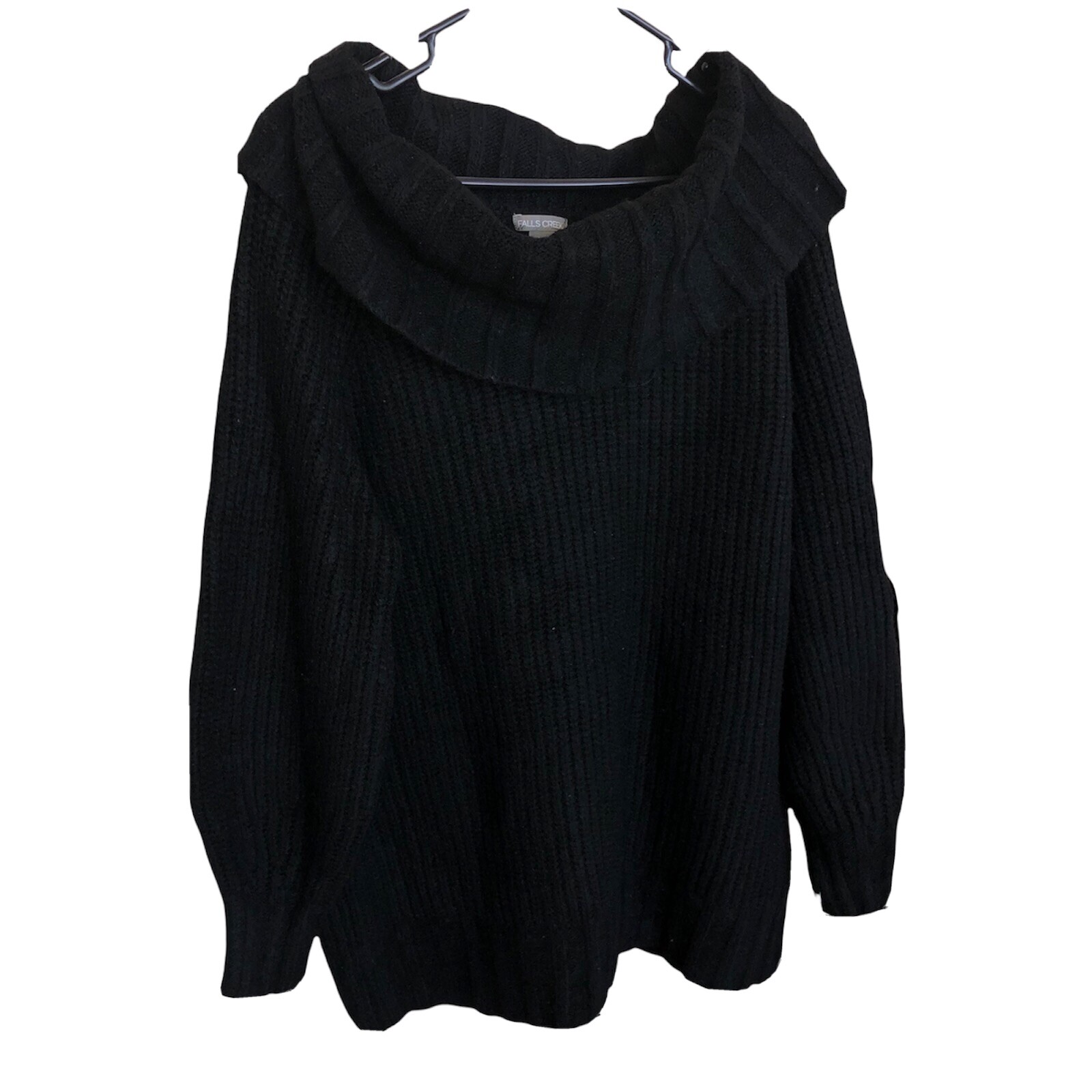 Shoulder Plus Size Black Sweater 2X 