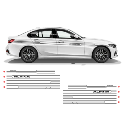 ALPINA Racing Side Stripes decals Set for BMW 3 series / 4 series  - Image 1 of 4