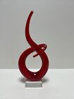 Murano Glas Stil Horn Design rot Wirbel modern zeitgenössische Glasskulptur