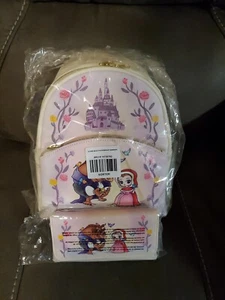 Loungefly Disney Beauty And The Beast Chibi Character Mini Backpack Exclusive - Picture 1 of 6