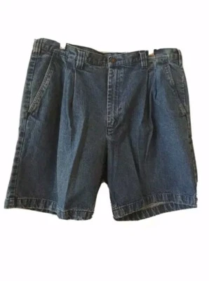 St John's Bay Denim Shorts Mens 40 Zipup Pockets Cotton Washed Blue Pockets  - Image 1 of 4