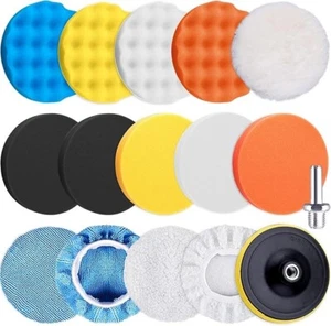 SIQUK Kit de 16 Piezas Almohadillas de Pulido 125mm Almohadillas de Pulido Espuma de Coche Cera Tampón Pulido - Imagen 1 de 6