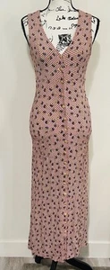 Vintage 90s Y2K BETSEY JOHNSON Midi Long Floral Rayon Button Up Dress XSmall/8 - Picture 1 of 13