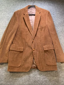 Vintage Jordache Herren Blazer 46 L Braun 2 Knopf Sakko Cord Opa Kern - Bild 1 von 15