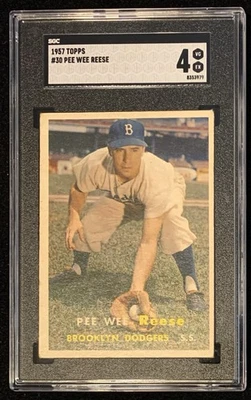 PEE WEE REESE Vintage 1957 Topps # 30 SGC 4 VG EXCELLENT BROOKLYN DODGERS 👀👀 - Image 1 of 2
