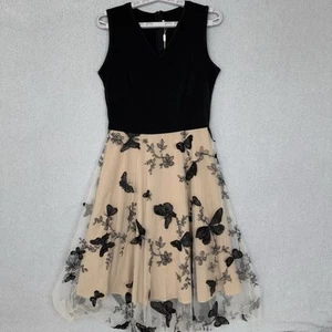 IBTOM CASTLE Dress Women's M Sleeveless Flare A-Line Butterfly Embroidery NWT - Picture 1 of 12