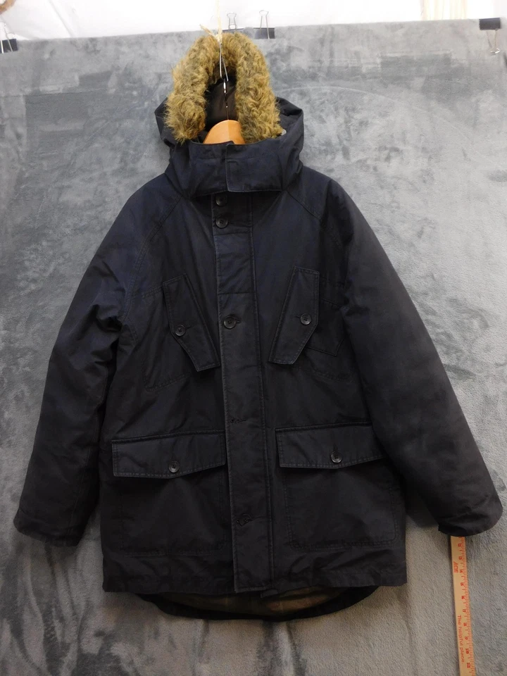 Chaqueta Timberland Para Hombre Mediana Negra Impermeable Parka Imitación Piel Capucha Forro Acolchado Foto 1 de 4