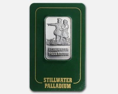 Barra de paladio de 1 oz - Stillwater Johnson Matthey Lewis & Clark (en ensayo) Foto 1 de 4
