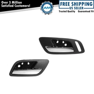 Juego de pares de manijas de puerta interiores de ébano y cromo para 07-13 Escalade EXT ESV Foto 1 de 4