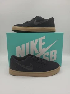 Nike SB Check Canvas Youth Size 5Y Black Gum Skateboarding Shoes 905373-006 New - Picture 1 of 9