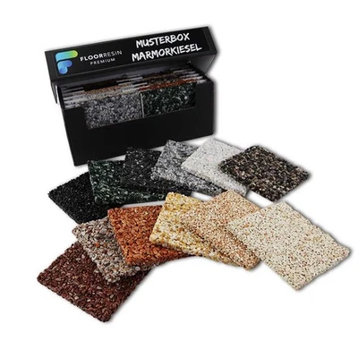 S U. K HOCK GMBH Floorresin Premium Mustersatz Steinteppich - Marmorkiesel - 12 Farben in Körnung