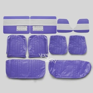 Vw upholstery seat cover door panel white and purple beetle 1968-70 - Picture 1 of 2