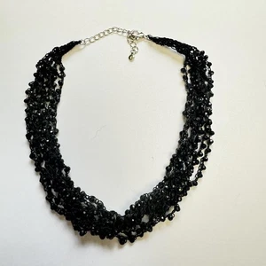 Elegant Multi-Layer Black Beaded Necklace - Picture 1 of 5