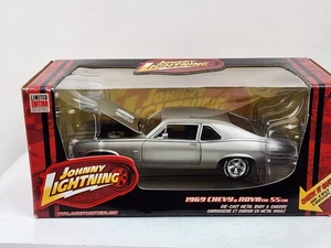 JOHNNY LIGHTNING 1969 CHEVY CHEVROLET NOVA SS SILVER 1:24 Rare Htf New  - Picture 1 of 16