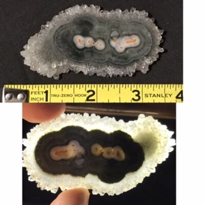GORGEOUS QUARTZ/AGATE STALACTITE SECTION,URUGUAY - Picture 1 of 12