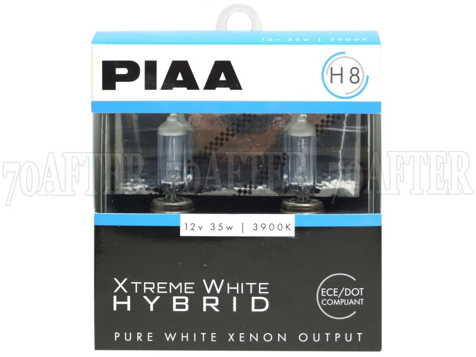 Piaa 3900K XTreme White Hybrid DOT Halogen Headlight Light Bulbs - H8 - Image 1 of 1