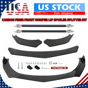 For Infiniti Q50 2014-2023 Carbon Fiber Front Bumper Lip Spoiler Splitter Kit - Picture 1 of 14