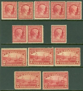 EDW1949SELL : USA 1909 Scott #367(8x), 371(5x) Mint Original Gum. Sound. Cat - Picture 1 of 2