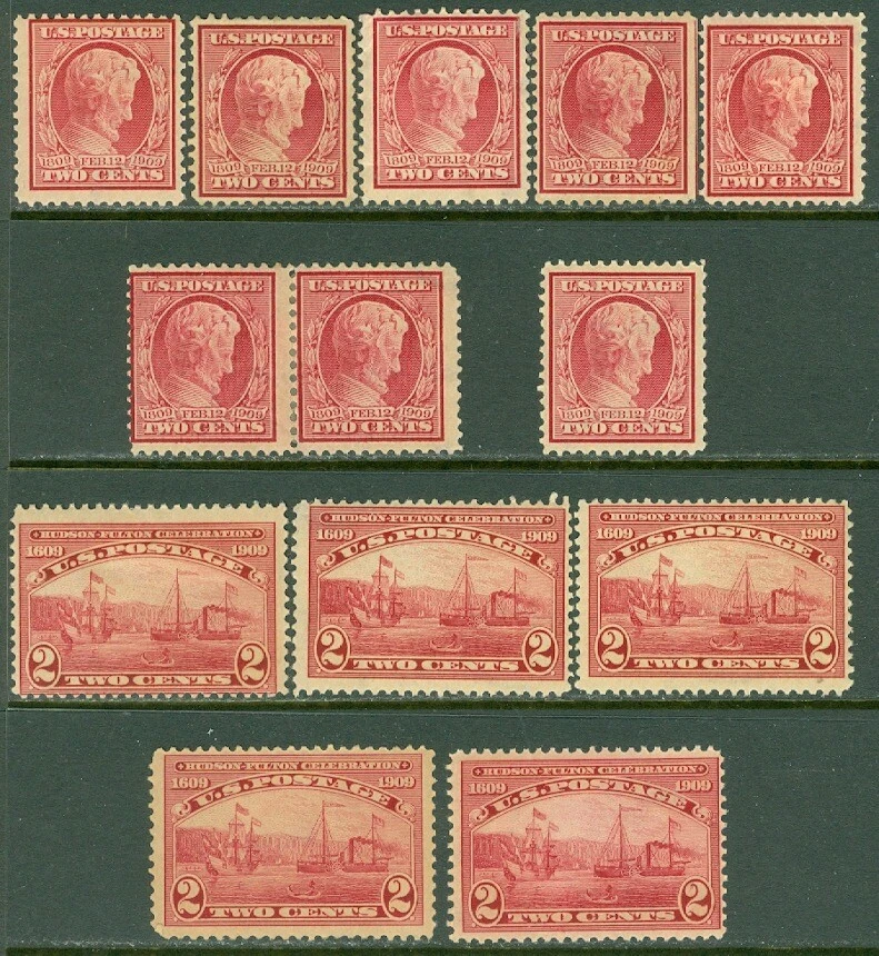 EDW1949SELL : USA 1909 Scott #367(8x), 371(5x) Mint Original Gum. Sound. Cat - Image 1 of 2