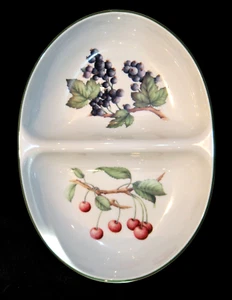 ROYAL WORCESTER Cotswold Fruit 11" Oval Divided Serving Bowl - Picture 1 of 8