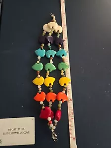 Gaelicsilver 8 Inch Rainbow Zuni Bear Sterling Silver Bracelet (Gs102) - Picture 1 of 7