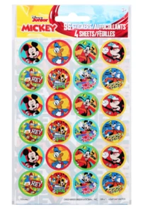 DISNEY MICKEY MOUSE AND FRIENDS 4 HOJAS HERMOSAS PEGATINAS 96 TOTAL NUEVAS - Imagen 1 de 2