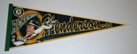 1990's Rickey Henderson Oakland A's pennant caricature Wincraft Athletics rare Cover