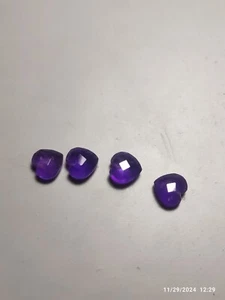 Stunning 12 mm Checker-Cut Heart Amethyst Gemstone - Picture 1 of 7