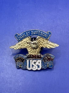 Vintage Harley Davidson Hat Pin Medallion Made in USA Eagle Est 1903 Biker Lapel - Picture 1 of 3